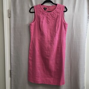 Talbots Pink Sleeveless Mini Dress with Button Accents.